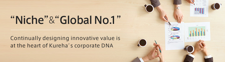 Niche & Global No.1 Continually designing innovative value is at the heart of Kureha's corporate DNA